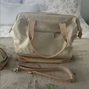 BEIS Cream and Tan weekend Travel Bag